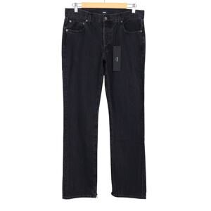 NWT Edwin Simone Mid-Rise Straight Leg Button Fly Denim Jean Maire Black Size 26